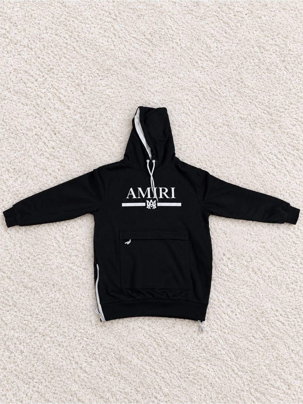AMIRI Black Hoodie with White Logo